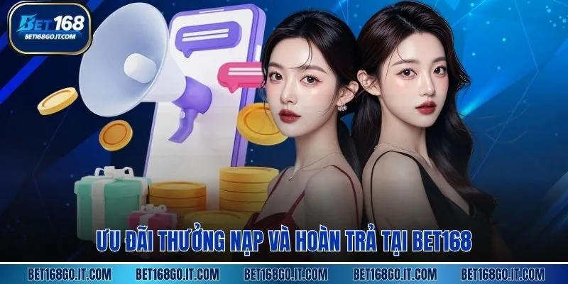 Ưu đãi thưởng nạp và hoàn trả tại BET168